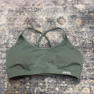 AYBL Olive Sports Bra with Crossback Design